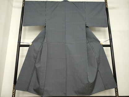 平和屋着物▽男性 紬 単衣 縞 正絹 逸品 AABG7673ck