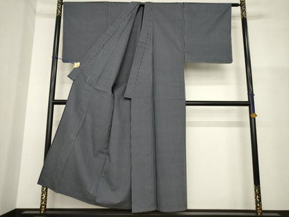 平和屋着物▽男性 紬 単衣 縞 正絹 逸品 AABG7673ck