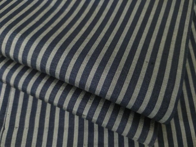 平和屋着物▽男性 紬 単衣 縞 正絹 逸品 AABG7673ck