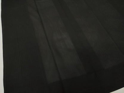 平和屋着物▽道行コート スリーシーズン 春夏秋 塵除け 縞 黒地 ロング丈 正絹 逸品 AABG7674ck