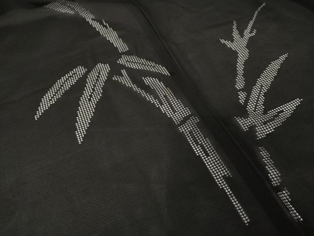 平和屋着物▽羽織 スリーシーズン 春夏秋 塵除け 笹竹紋絽 黒地 正絹 逸品 AABG7675ck
