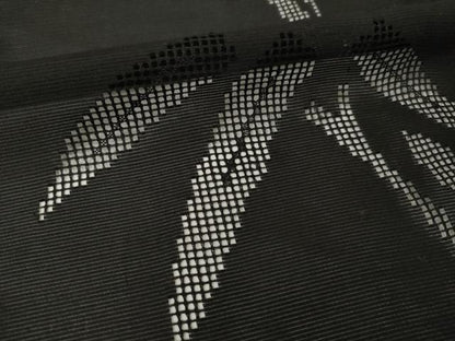 平和屋着物▽羽織 スリーシーズン 春夏秋 塵除け 笹竹紋絽 黒地 正絹 逸品 AABG7675ck