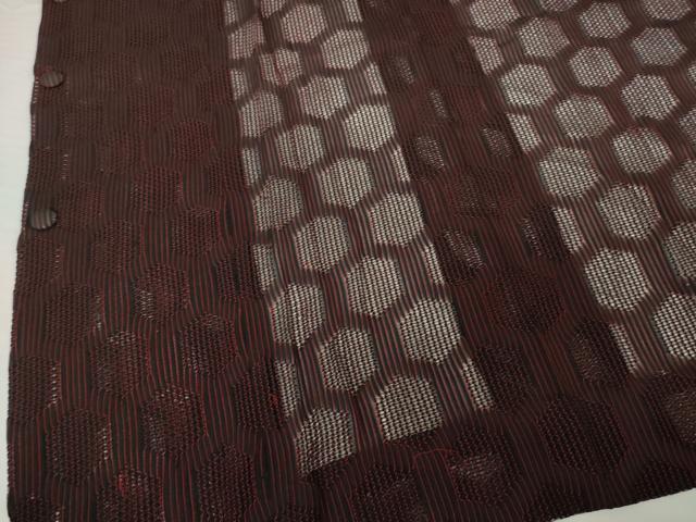 平和屋着物▽道行コート スリーシーズン 春夏秋 塵除け 亀甲文 黒地 正絹 逸品 AABG7676ck