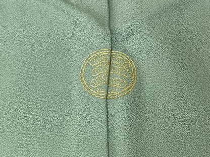 平和屋着物▽訪問着　単衣　駒刺繍　草花文　正絹　逸品　AABG7683jh