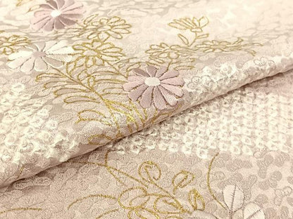 平和屋着物▽訪問着 単衣 絞り 刺繍 亀甲花文 金彩 正絹 逸品 AABG7685jh