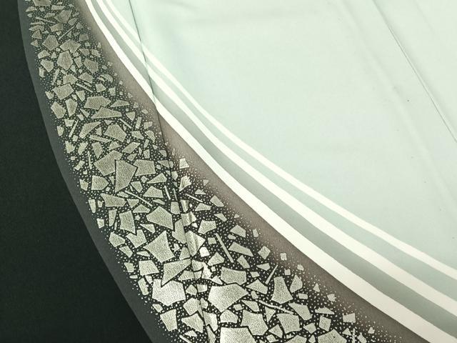 平和屋着物▽訪問着　単衣　箔散らし文様　暈し染め　銀彩　洗える着物　AABG7686jh