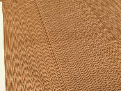 平和屋着物▽上質な紬 単衣 縞 正絹 逸品 AABG7695jh