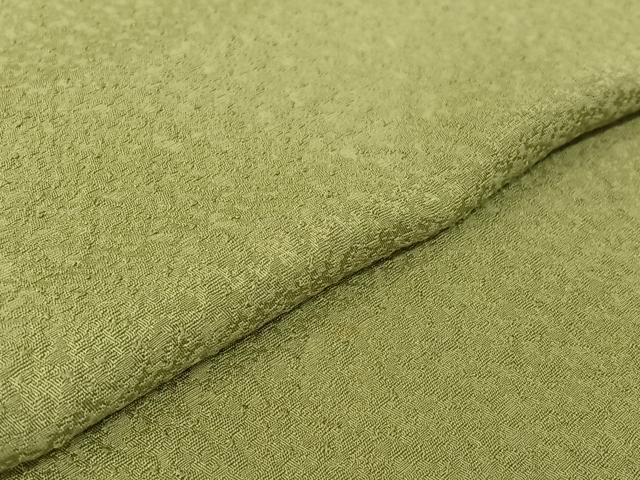 平和屋着物▽上質な色無地 単衣 若葉色 正絹 逸品 AABG7697jh
