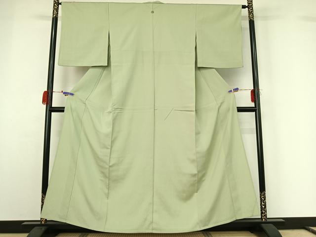 平和屋着物▽お召 単衣 夏虫色 正絹 逸品 AABG7698jh