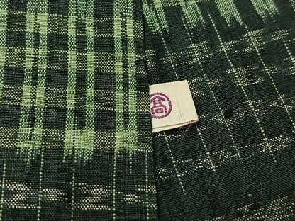 平和屋着物▽上質な紬 単衣 横段文 高島屋扱い 正絹 逸品 AABG7705jh