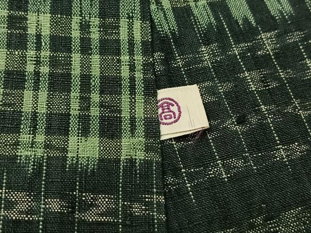 平和屋着物▽上質な紬 単衣 横段文 高島屋扱い 正絹 逸品 AABG7705jh