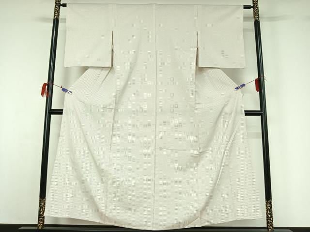 平和屋着物▽本塩沢 単衣 蚊絣 正絹 逸品 AABG7707jh