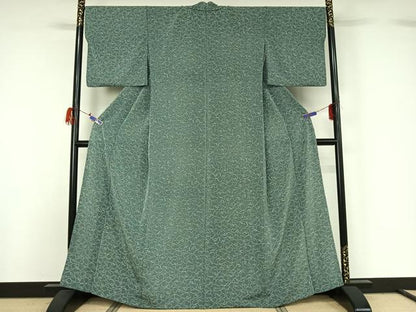平和屋着物▽上質な小紋 単衣 花づくし文 正絹 逸品 AABG7708jh