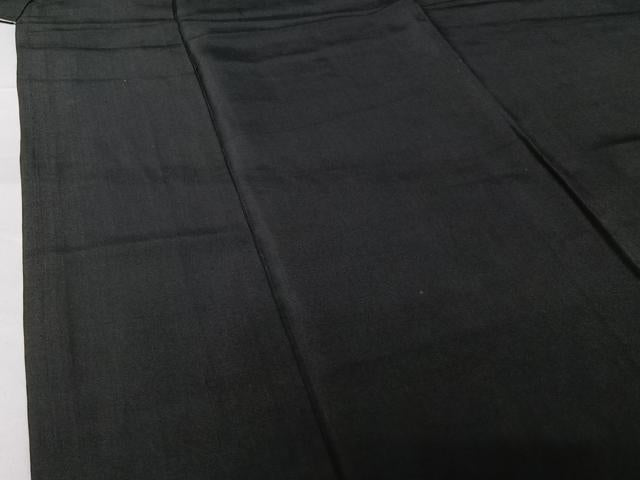 平和屋着物▽男性　黒紋付　暗黒色　正絹　逸品　AABG7714jh