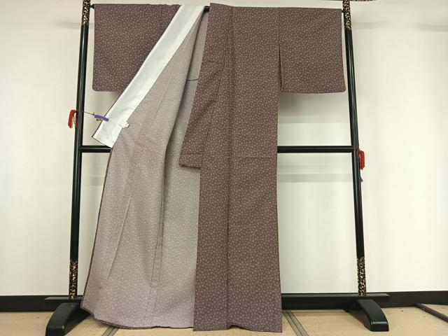 平和屋着物▽江戸小紋 単衣 花唐草文 洗える着物 AABG7721jh