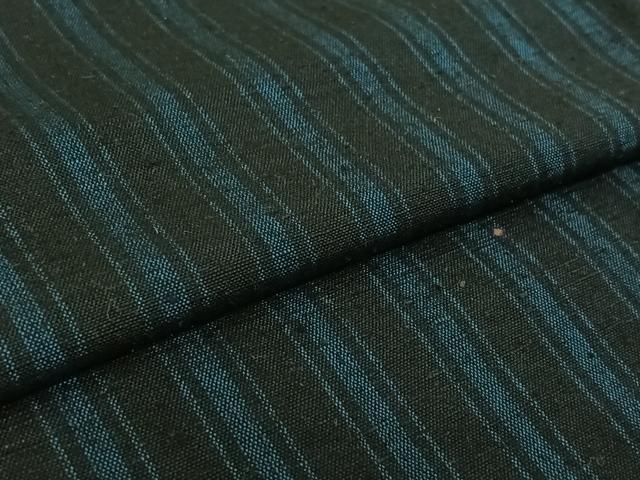 平和屋着物▽上質な紬 単衣 縞 正絹 逸品 AABG7729jh
