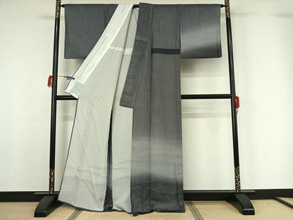 平和屋着物▽訪問着　無双　紗袷　紗×絽　風景文　暈し染め　正絹　逸品　AABG7733jh