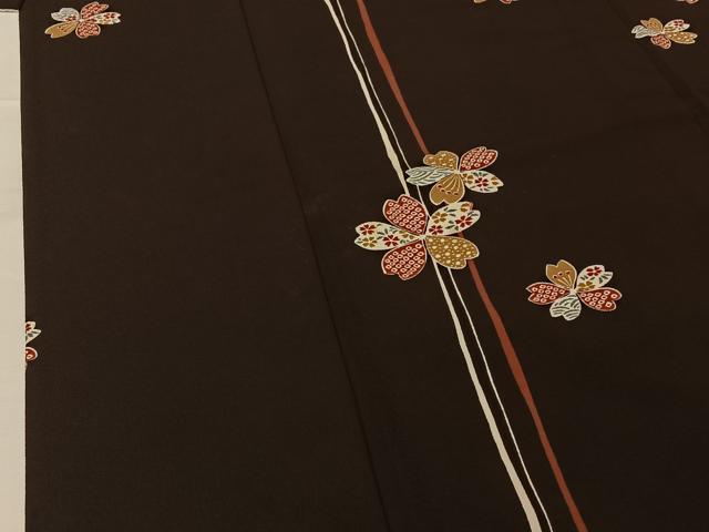 平和屋着物▽小紋　単衣　舞花文　やまと誂製　洗える着物　AABG7736jh 平和屋着物▽小紋 単衣 舞花文 やまと誂製 洗える着物 AABG7736jh