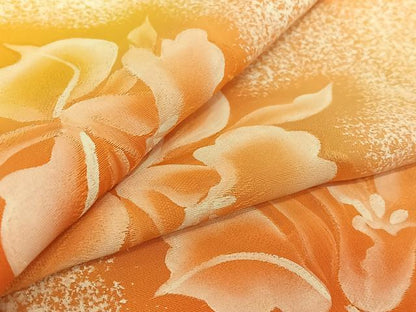 平和屋着物▽上質な小紋 単衣 地紋起こし 草花文 暈し染め 正絹 逸品 AABG7737jh
