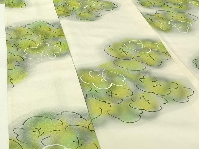 平和屋着物▽上質な小紋 単衣 手描き 樹林文 暈し染め 正絹 逸品 AABG7741jh