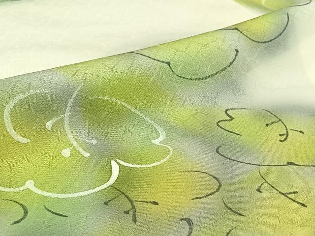 平和屋着物▽上質な小紋 単衣 手描き 樹林文 暈し染め 正絹 逸品 AABG7741jh