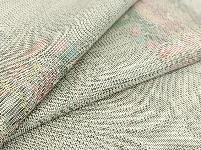平和屋着物▽本場大島紬 白大島 単衣 舞蝶文 正絹 逸品 AABG7744jh