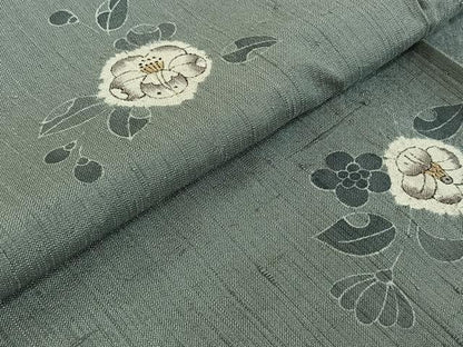 平和屋着物▽上質な紬 単衣 絞り 手描き 辻が花 正絹 逸品 AABG7748jh