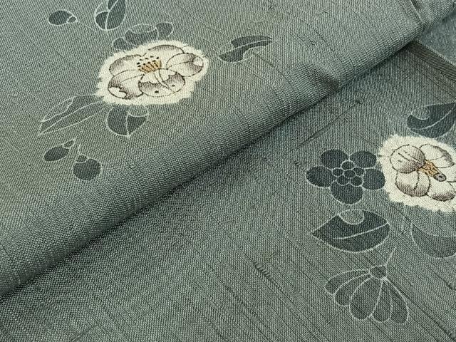 平和屋着物▽上質な紬 単衣 絞り 手描き 辻が花 正絹 逸品 AABG7748jh