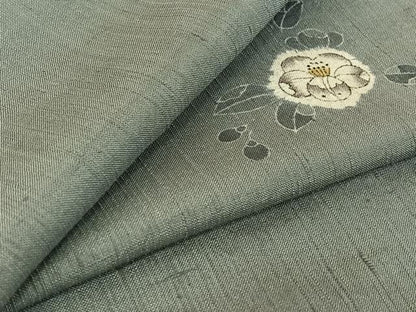 平和屋着物▽上質な紬 単衣 絞り 手描き 辻が花 正絹 逸品 AABG7748jh