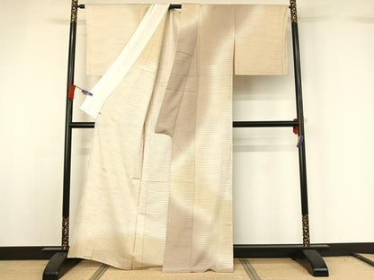 平和屋着物▽本塩沢 やまだ織 訪問着 染色作家 桐村博 単衣 雪の中の布 暈し染め さが美扱い 証紙付き 正絹 逸品 AABG7751jh