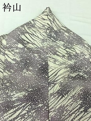 平和屋着物▽上質な小紋 単衣 型染め 草花文 正絹 逸品 AABG7764jh
