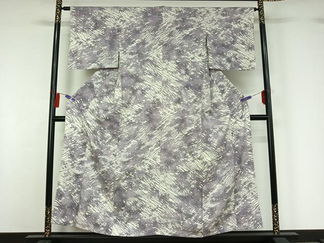 平和屋着物▽上質な小紋 単衣 型染め 草花文 正絹 逸品 AABG7764jh