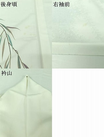 平和屋着物▽訪問着 単衣 草花文 洗える着物 AABG7766jh