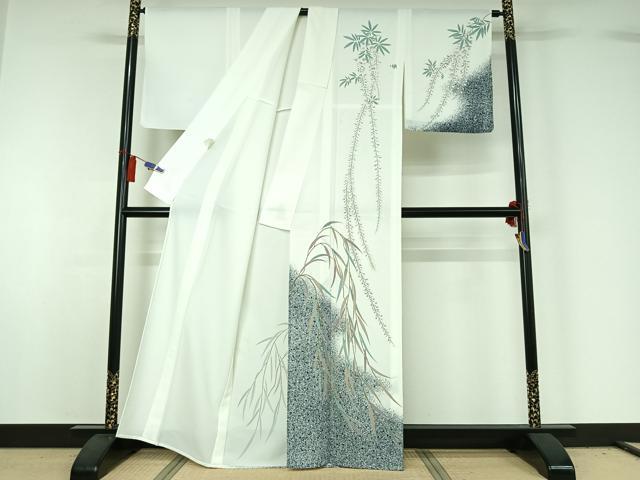 平和屋着物▽訪問着 単衣 草花文 洗える着物 AABG7766jh