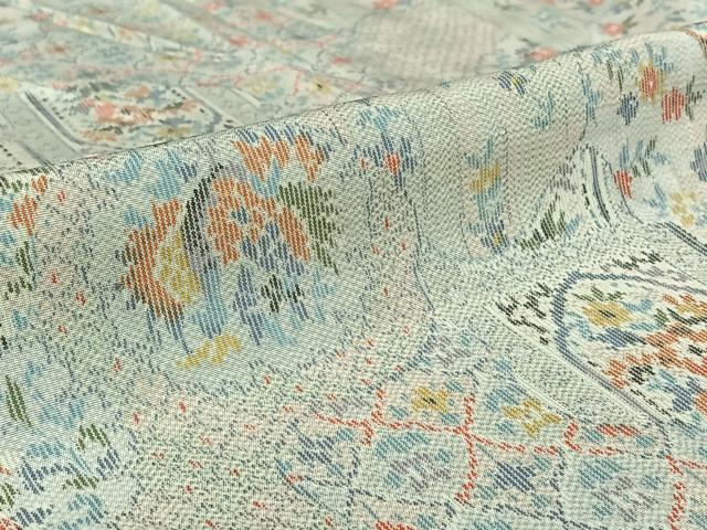平和屋着物▽上質な紬 単衣 飛鳥文 正絹 逸品 AABG7779jh