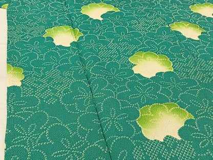 平和屋着物▽上質な小紋　単衣　花尽くし文　鬼しぼ縮緬　正絹　逸品　AABG7782jh