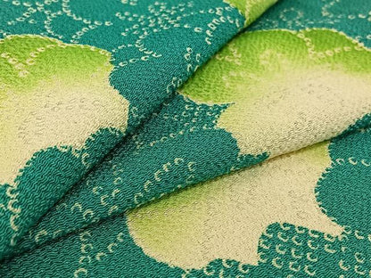 平和屋着物▽上質な小紋　単衣　花尽くし文　鬼しぼ縮緬　正絹　逸品　AABG7782jh
