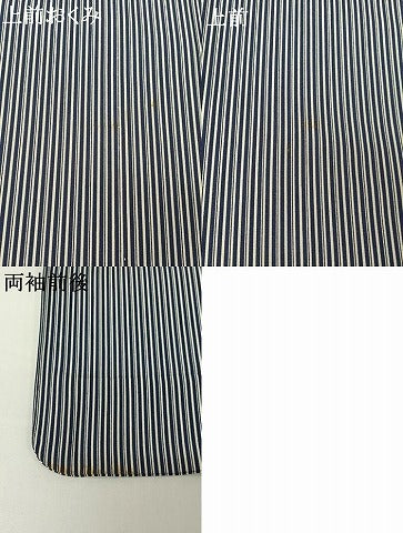 平和屋着物▽上質な小紋 単衣 縞 正絹 逸品 AABG7785jh