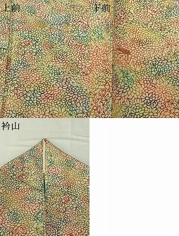 平和屋着物▽上質な小紋 単衣 花尽くし文 正絹 逸品 AABG7786jh