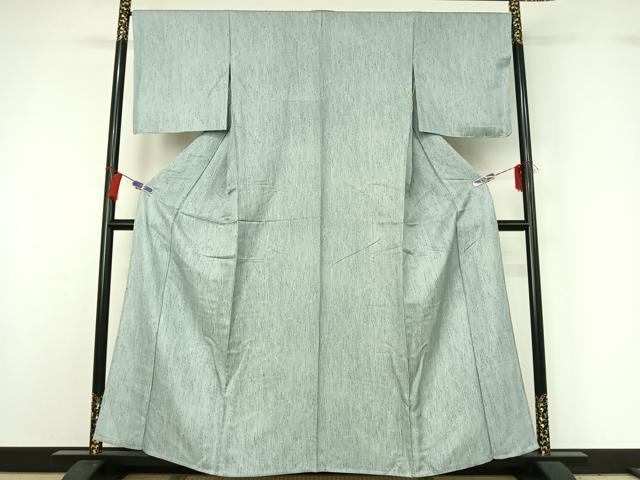 平和屋着物▽上質な小紋 単衣 縞 正絹 逸品 AABG7787jh