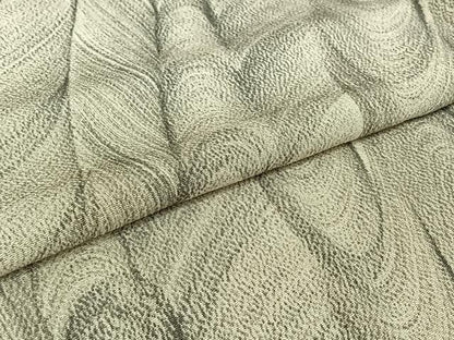 平和屋着物▽上質な小紋 単衣 作家物 流水文 鬼しぼ縮緬 正絹 逸品 AABG7788jh
