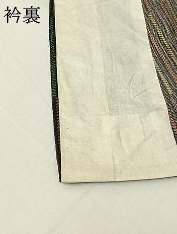 平和屋着物▽上質な小紋 単衣 縞 正絹 逸品 AABG7789jh