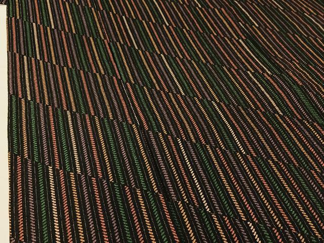 平和屋着物▽上質な小紋 単衣 縞 正絹 逸品 AABG7789jh