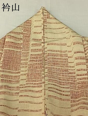 平和屋着物▽上質な小紋 単衣 横段文 正絹 逸品 AABG7794jh