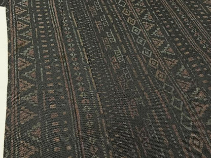 平和屋着物▽上質な小紋 単衣 幾何学文様 正絹 逸品 AABG7797jh