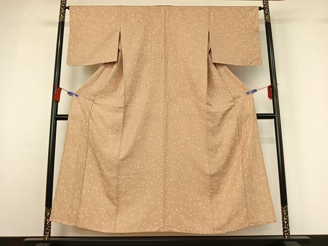 平和屋着物▽上質な小紋 単衣 花唐草文 正絹 逸品 AABG7799jh
