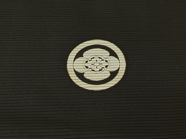 平和屋着物▽男性 羽織 黒紋付 スリーシーズン 春夏秋 暗黒色 正絹 逸品 AABG7800jh