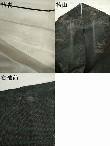 平和屋着物●本場大島紬　カタス9マルキ　枝花文　正絹　逸品　AABG7805cs