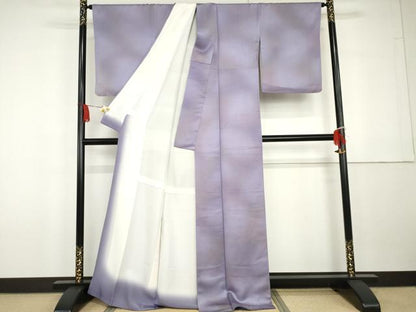 平和屋着物●横山登士子　小紋　霞文　暈し染め　正絹　逸品　AABG7807cs