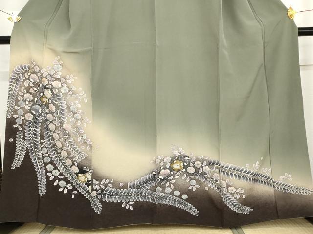 平和屋着物●訪問着　辻が花　暈し染め　金彩　正絹　逸品　AABG7813cs